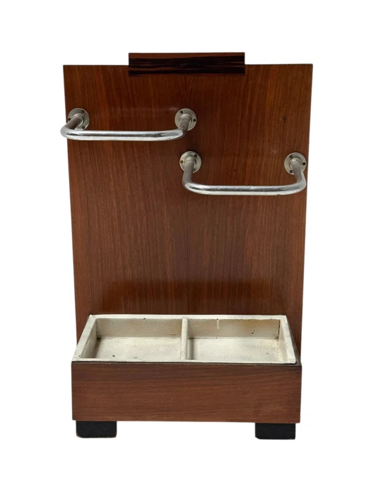 Walnut Art Deco Modernist Umbrella Stand, 1930s